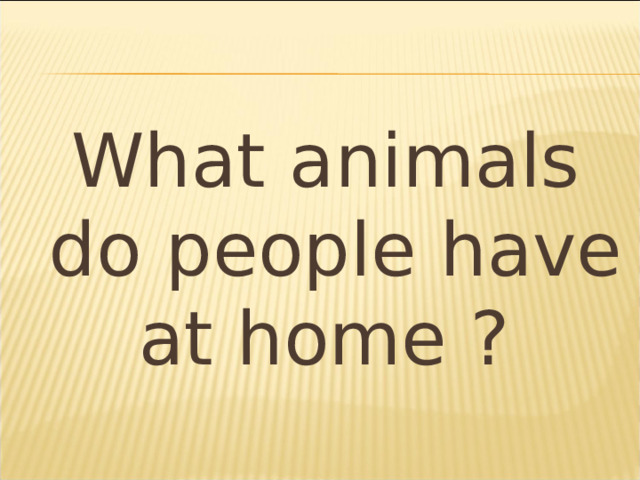 What animals do people have at home ? 