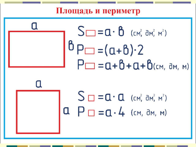 Периметр - Площадь - Объем  