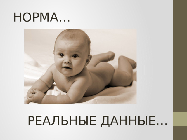 НОРМА… РЕАЛЬНЫЕ ДАННЫЕ… 