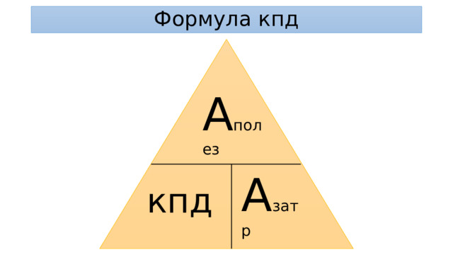 Формула кпд А полез А затр кпд 