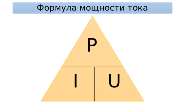 Формула мощности тока P U I 