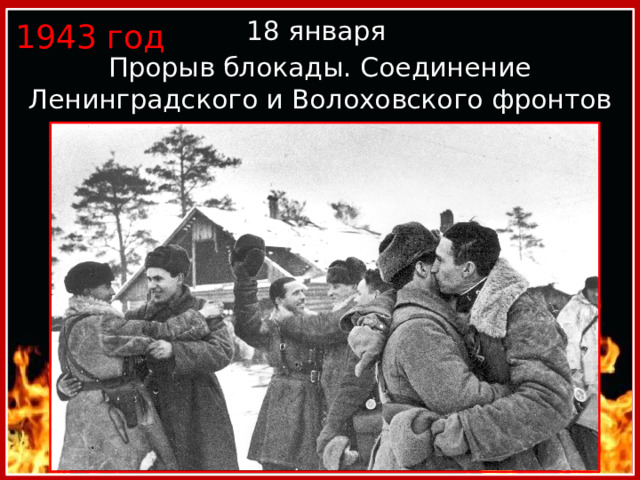 1943 год 18 января Прорыв блокады. Соединение Ленинградского и Волоховского фронтов 