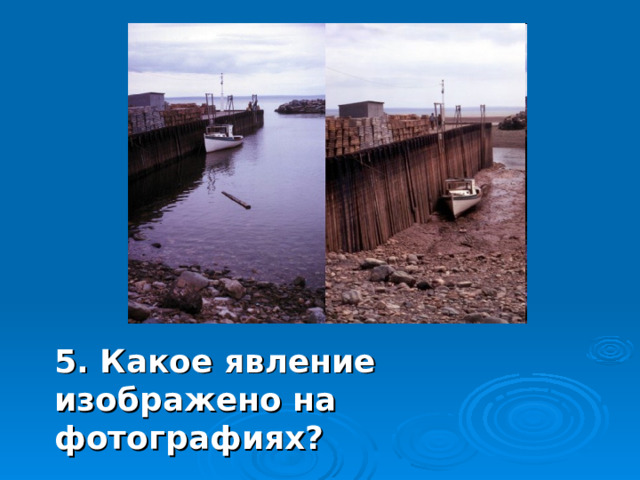  5. Какое явление изображено на фотографиях? 