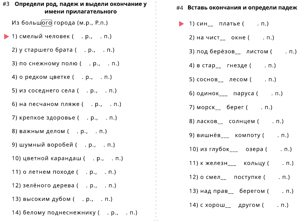 Урок по русскому языку 3 класс: Изменение имен прилагательных по падежам