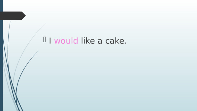 I would like a cake. 
