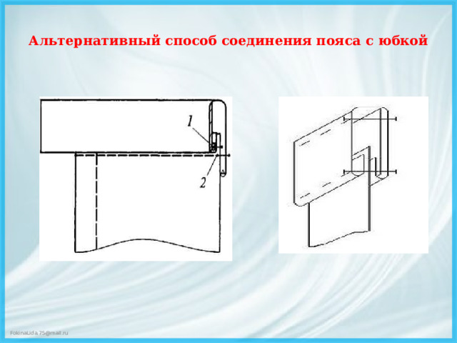 Альтернативный способ соединения пояса с юбкой