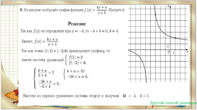 Другой способ решения  