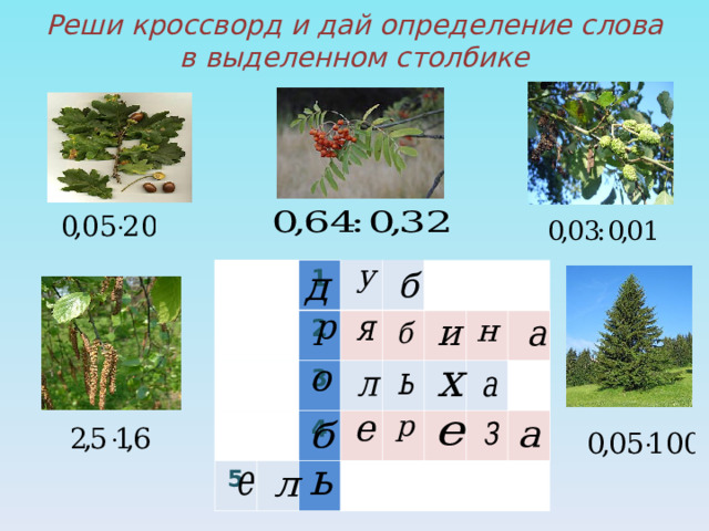 Реши кроссворд и дай определение слова в выделенном столбике 1 2 5 3 4 