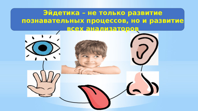 Эйдетика – не только развитие познавательных процессов, но и развитие всех анализаторов 