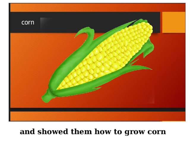 and showed them how to grow corn 