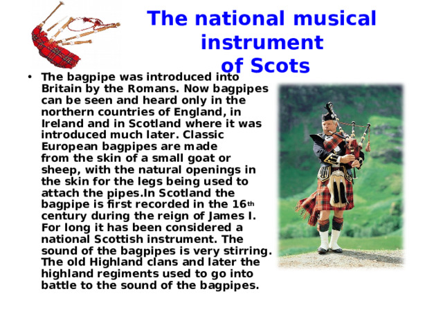 The national musical instrument  of Scots