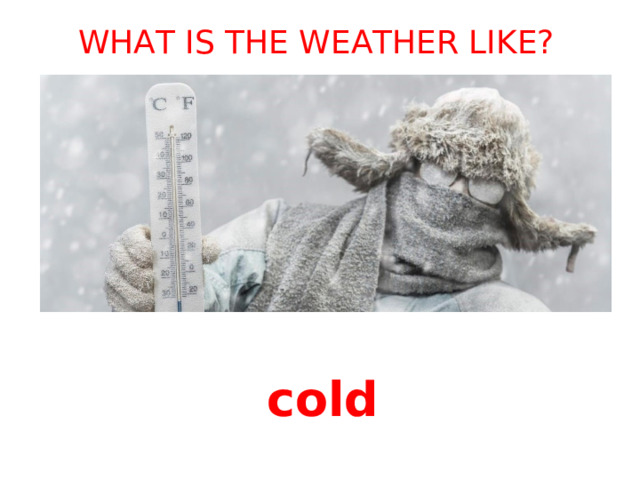 WHAT IS THE WEATHER LIKE? cold 