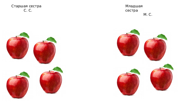 Старшая сестра Младшая сестра  С. С.  М. С. 