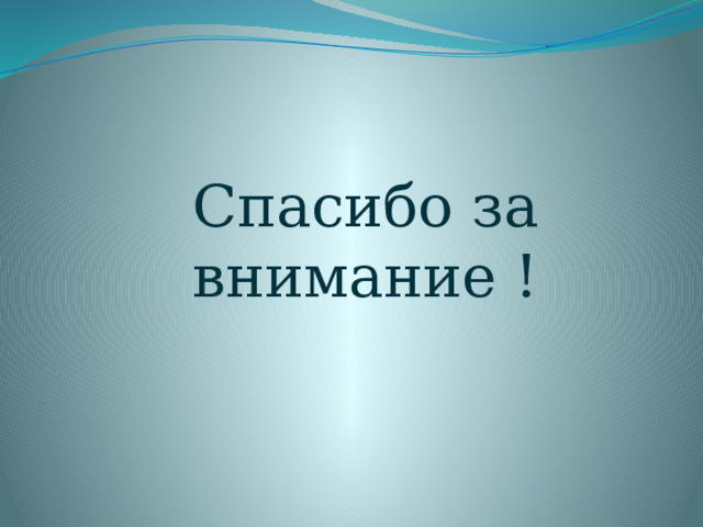 Спасибо за внимание ! 