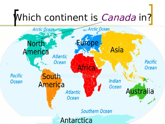 Which continent is Canada  in? 