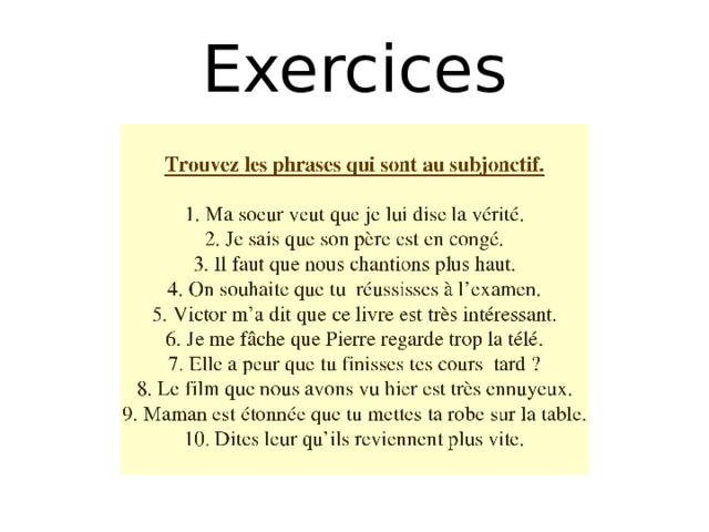 Exercices 