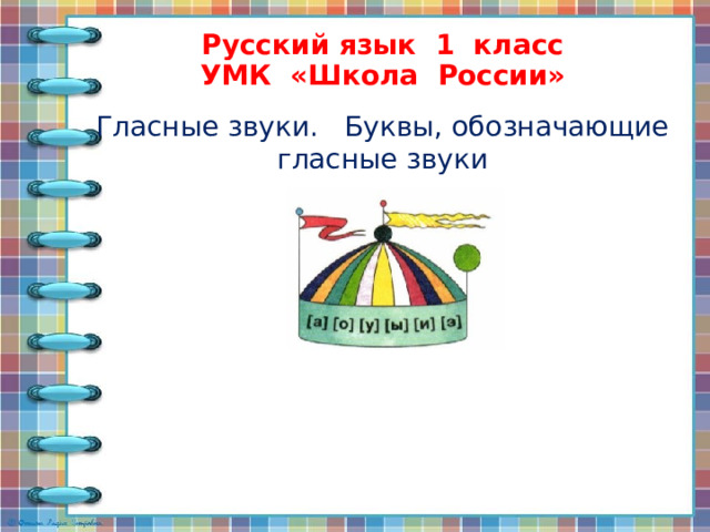 Русский язык 1 класс  УМК «Школа России» Гласные звуки. Буквы, обозначающие гласные звуки 