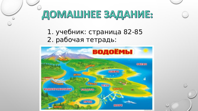 1. учебник: страница 82-85 2. рабочая тетрадь: страница 83 