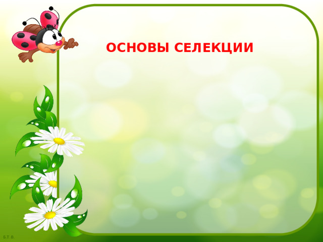  ОСНОВЫ СЕЛЕКЦИИ  