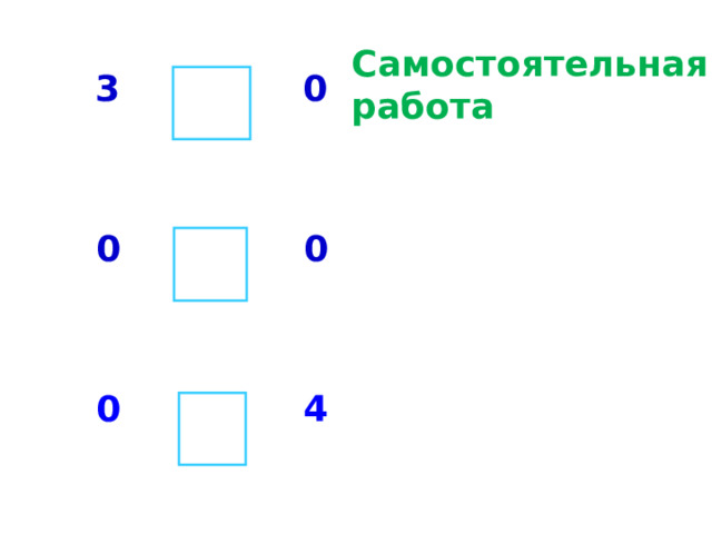 Самостоятельная работа 3 0 0 0 0 4 