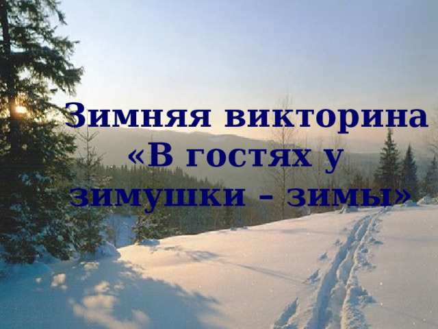   Зимняя викторина  «В гостях у  зимушки – зимы» 