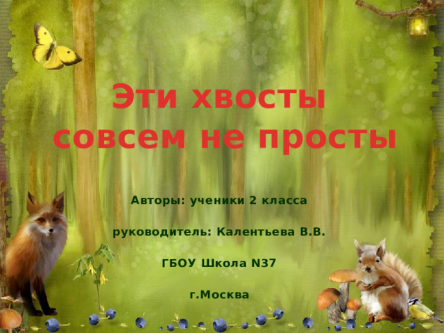 Эти хвосты совсем не просты Авторы: ученики 2 класса  руководитель: Калентьева В.В.  ГБОУ Школа N37   г.Москва 