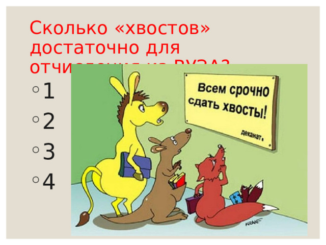 Сколько «хвостов» достаточно для отчисления из ВУЗА? 1 2 3 4 