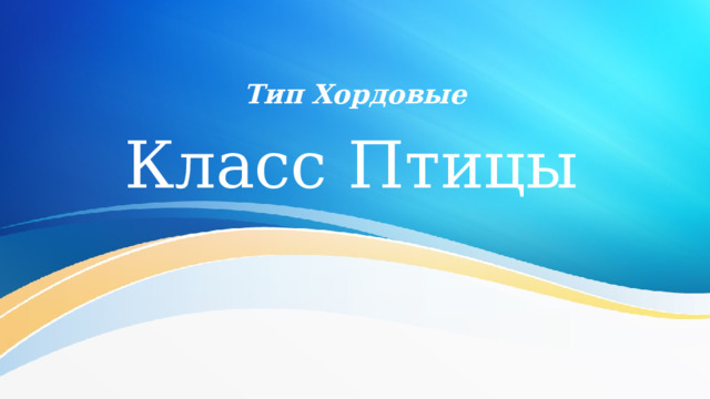 Тип Хордовые Класс Птицы 