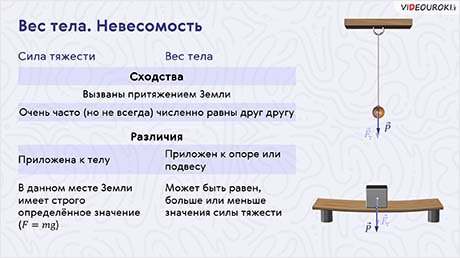 Вес тела. Невесомость