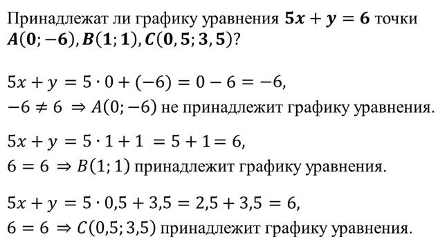 Что называют графиком линейного уравнения с двумя переменными