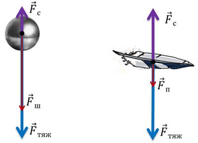 Тело падает сопротивление воздуха