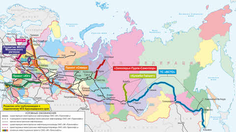 Трубопроводный транспорт россии карта