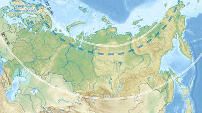 Карта россии с полярным кругом