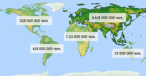 Карта численности населения евразии