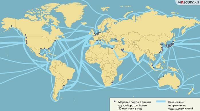 Современный географический рисунок мирового морского портового хозяйства