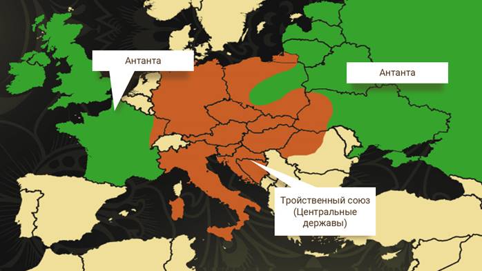 Карта центральных держав