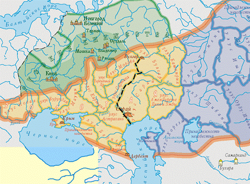 Улусы золотой орды карта