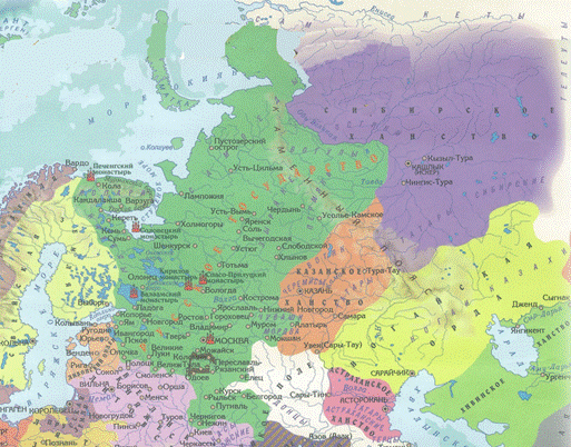 Карта россии во времена грозного