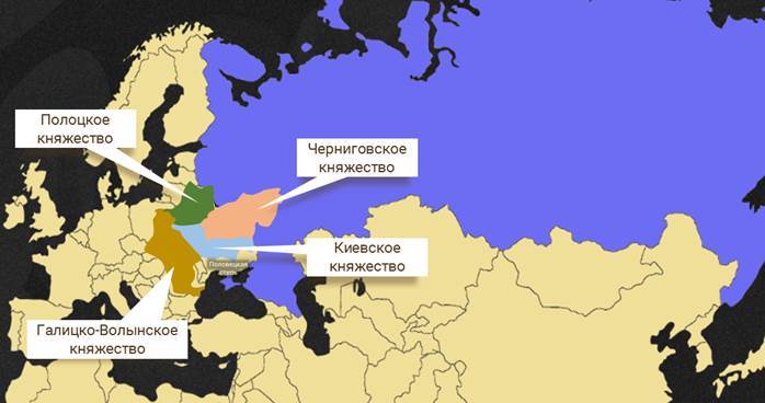 какое княжество не относится к южной и юго западной руси