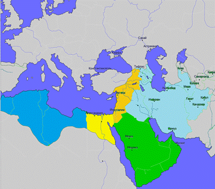 Карта арабского полуострова
