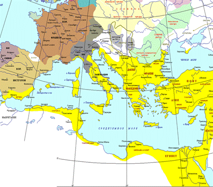 Карта византийской империи при юстиниане