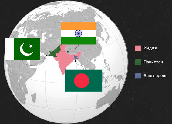 Карта индии и бангладеш