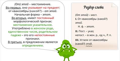 Морфологический разбор существительного 6 класс образец памятка